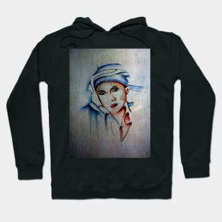 Blue Turban - Drawing by Avril Thomas Hoodie